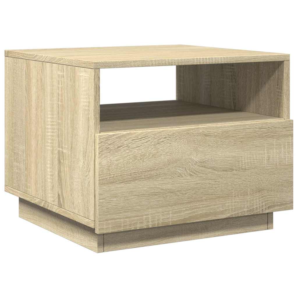 Stolić za kavu s LED svjetlima boja hrasta sonome 50x49x40 cm