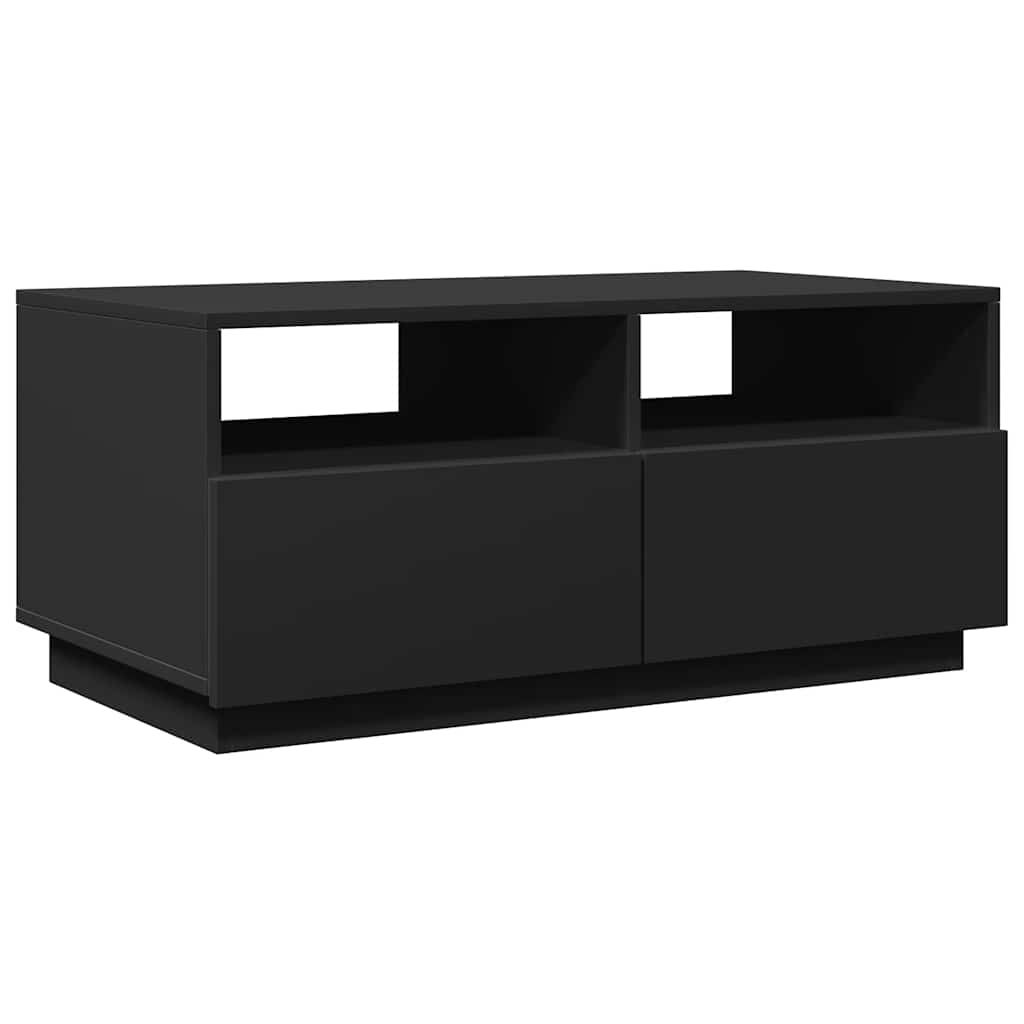 Stolić za kavu s LED svjetlima crni 90x49x40 cm