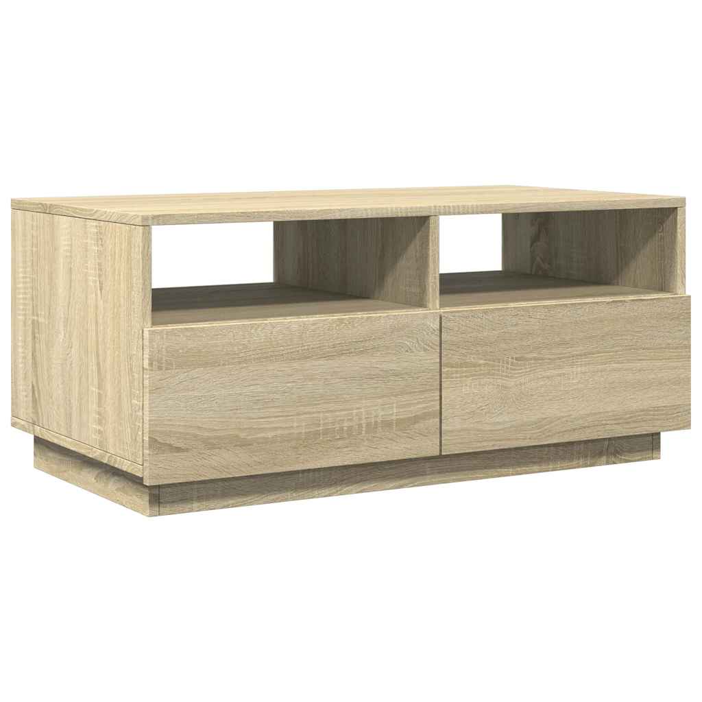 Stolić za kavu s LED svjetlima boja hrasta sonome 90x49x40 cm