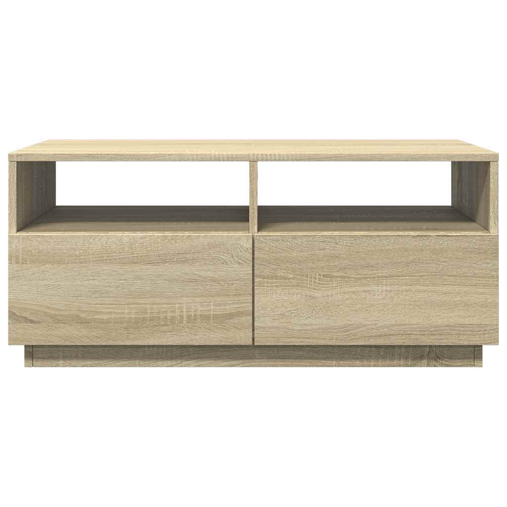 Stolić za kavu s LED svjetlima boja hrasta sonome 90x49x40 cm