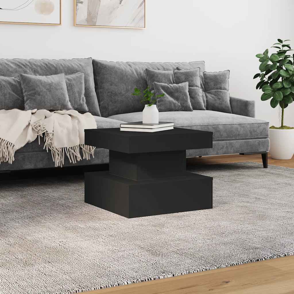 Stolić za kavu s LED svjetlima crni 50 x 50 x 40 cm