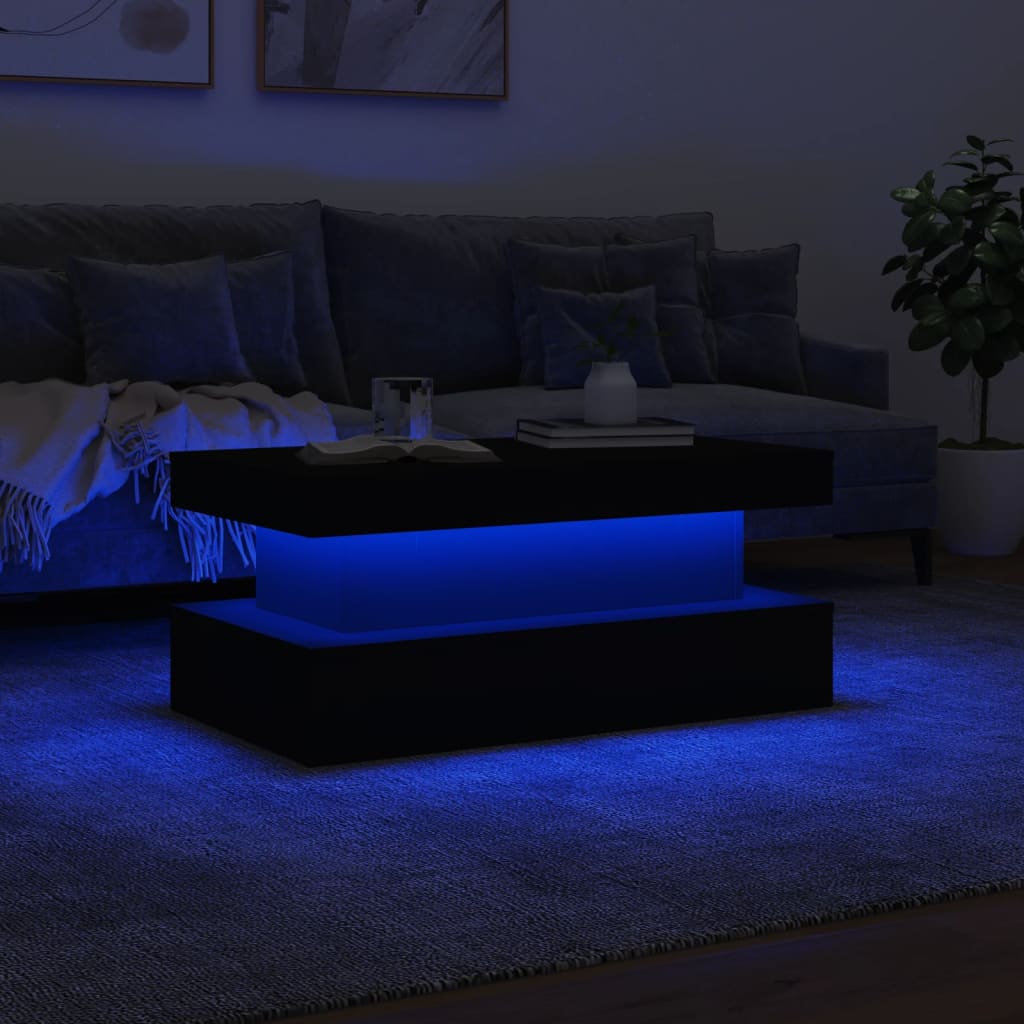 Stolić za kavu s LED svjetlima bijeli 90 x 50 x 40 cm