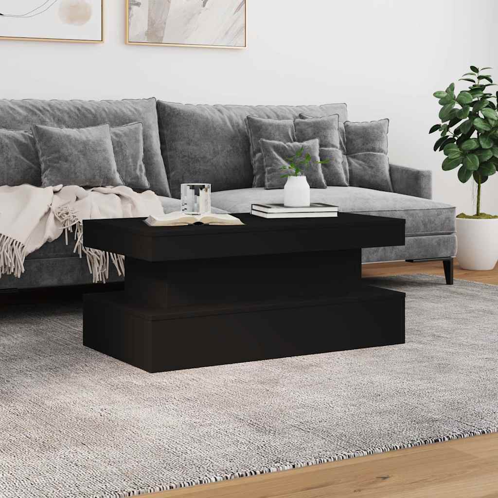 Stolić za kavu s LED svjetlima crni 90 x 50 x 40 cm