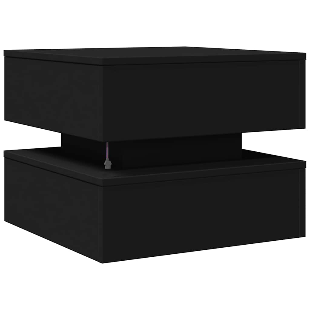 Stolić za kavu s LED svjetlima crni 50 x 50 x 40 cm