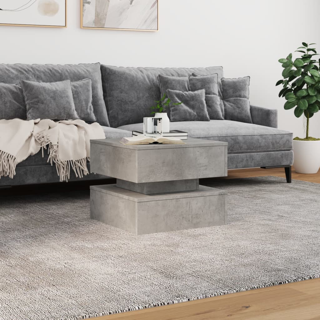 Stolić za kavu s LED svjetlima siva boja betona 50 x 50 x 40 cm