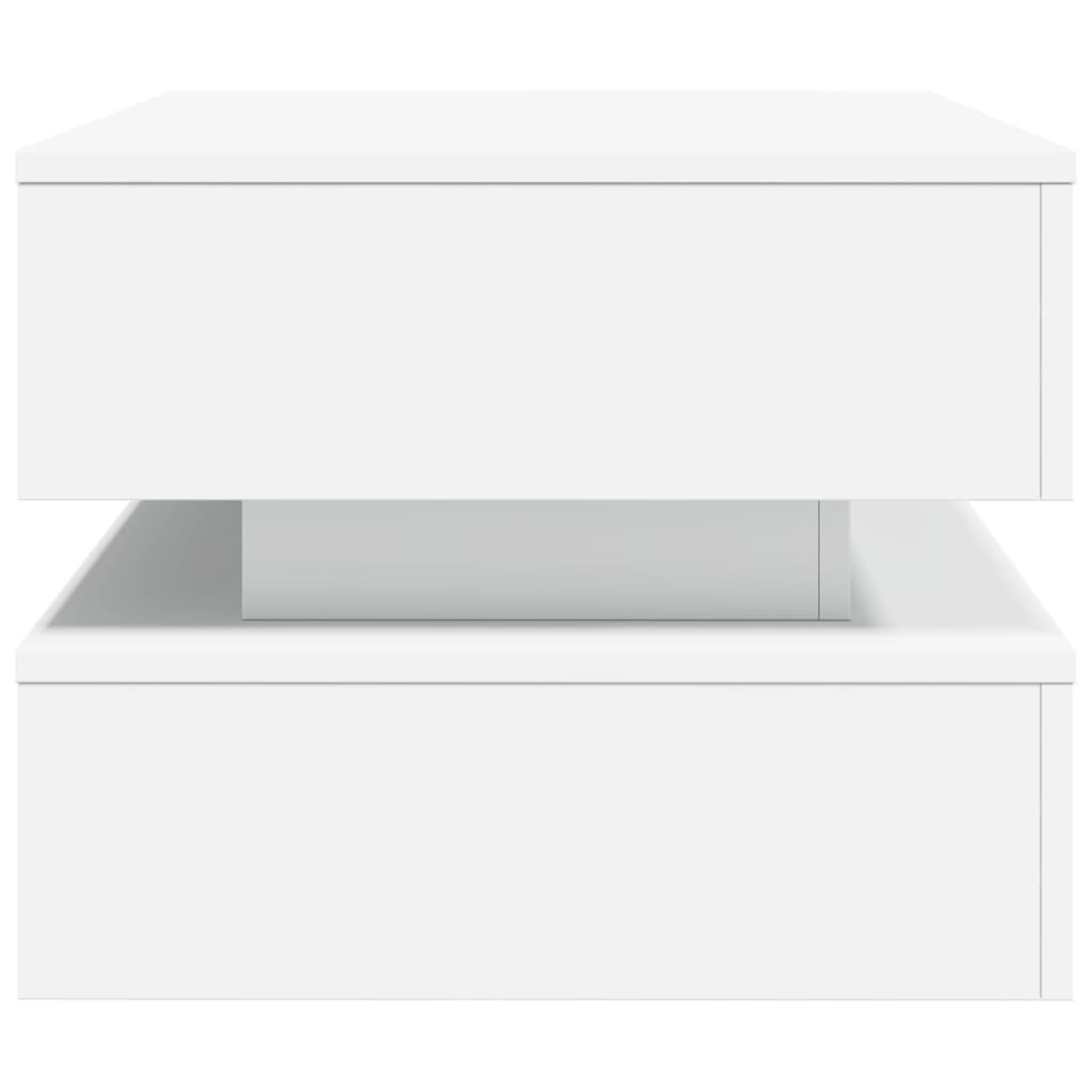 Stolić za kavu s LED svjetlima bijeli 90 x 50 x 40 cm