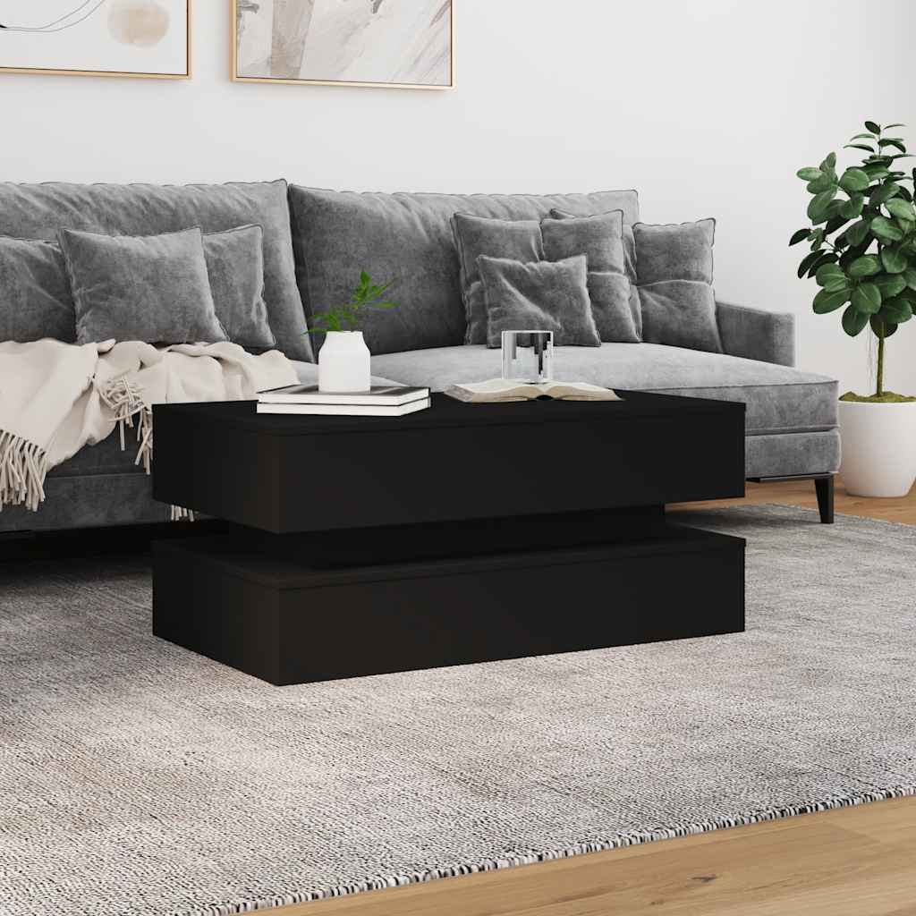 Stolić za kavu s LED svjetlima crni 90 x 50 x 40 cm