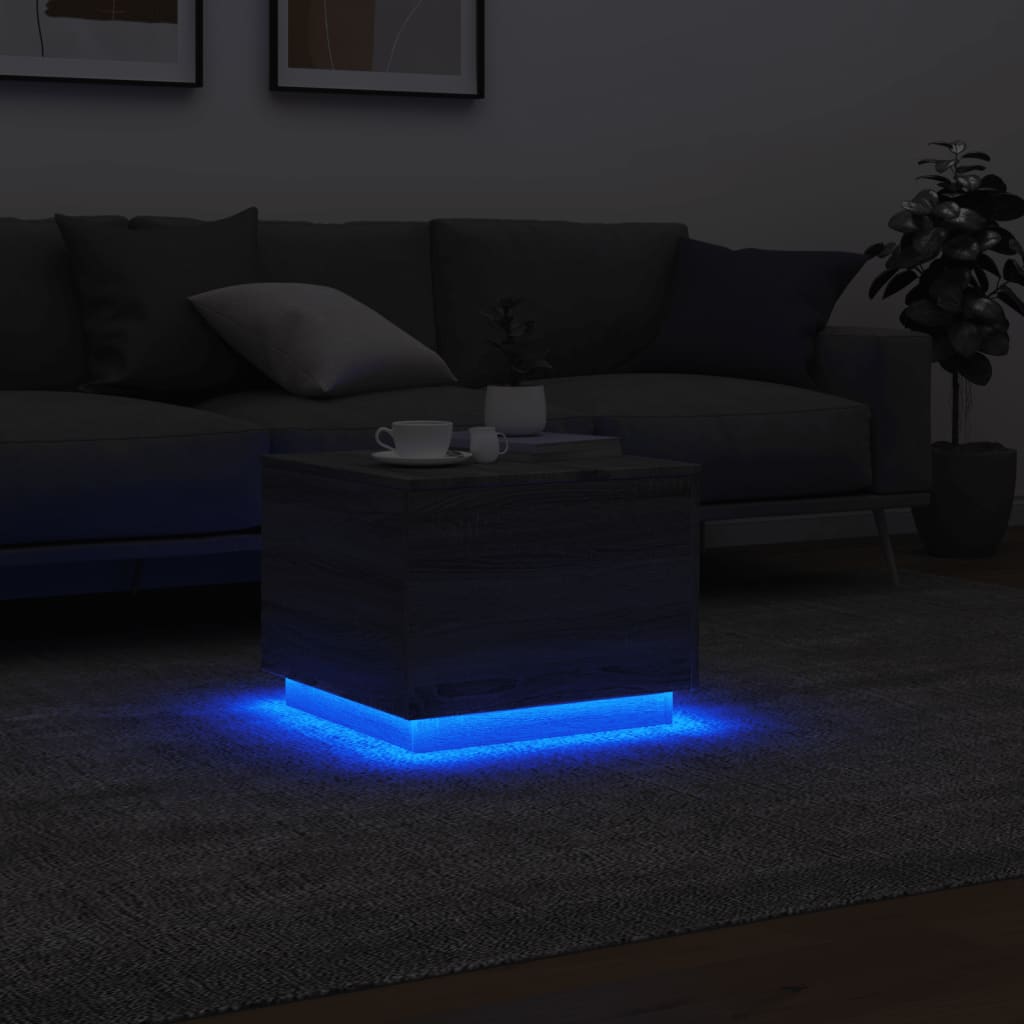 Ormarić za uzglavlje LED sivom sonomom 50x50x40 cm