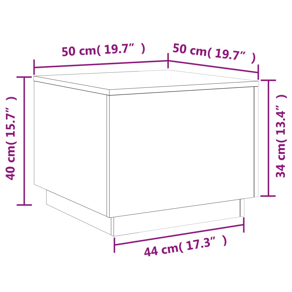 Ormarić za uzglavlje LED boja smeđeg hrasta 50x50x40 cm