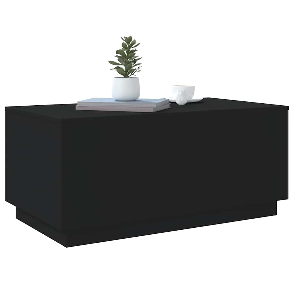 Stolić za kavu s LED svjetlima crni 90 x 50 x 40 cm