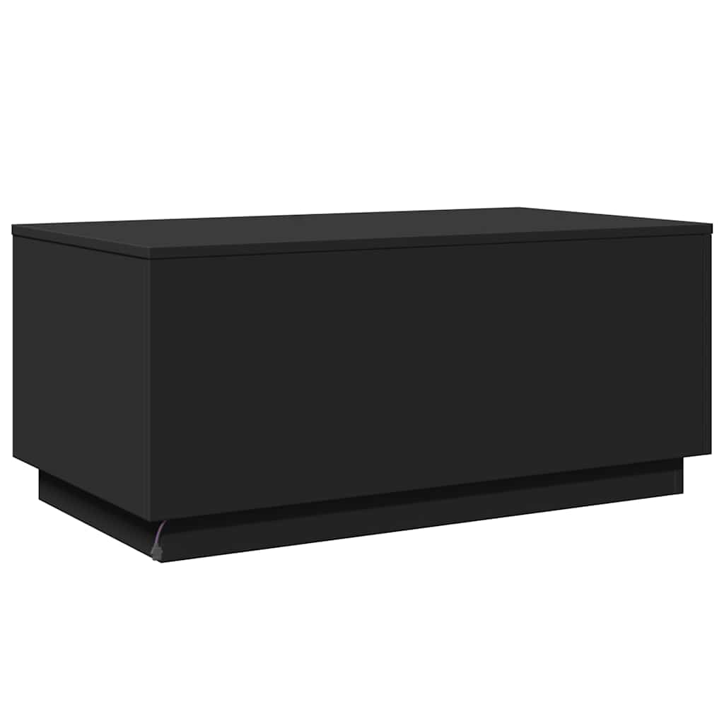 Stolić za kavu s LED svjetlima crni 90 x 50 x 40 cm