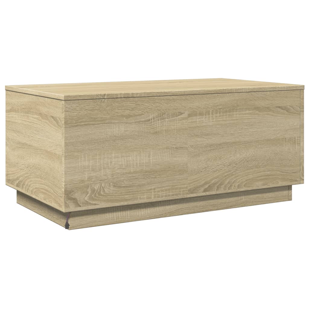 Stolić za kavu s LED svjetlima boja hrasta 90 x 50 x 40 cm