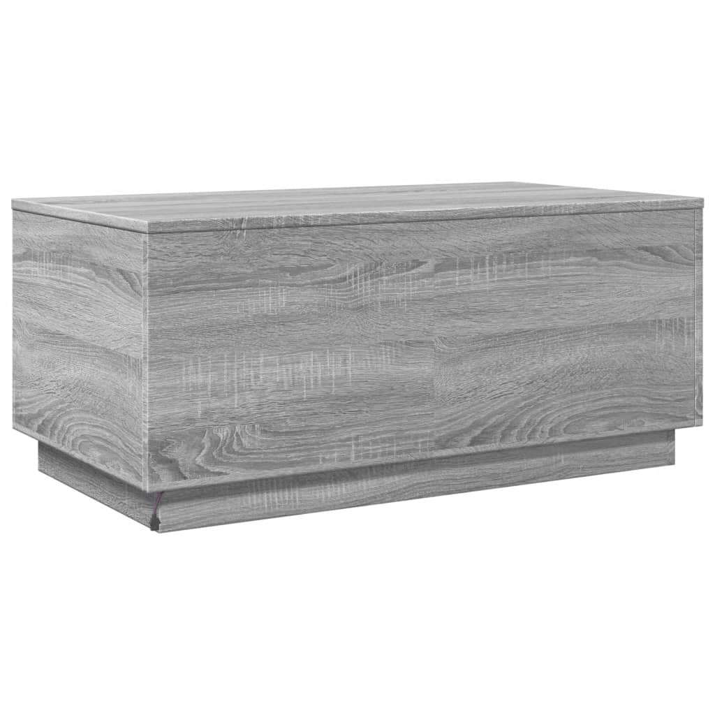 Stolić za kavu s LED svjetlima siva boja hrasta 90 x 50 x 40 cm