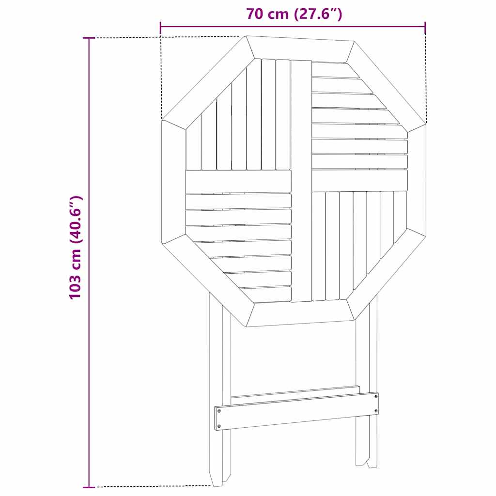 Sklopivi vrtni stol Ø70x75 cm od masivnog bagremovog drva