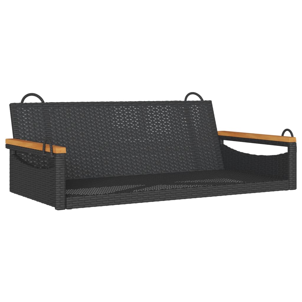 Klupa za ljuljanje crna 109 x 62 x 40 cm od poliratana