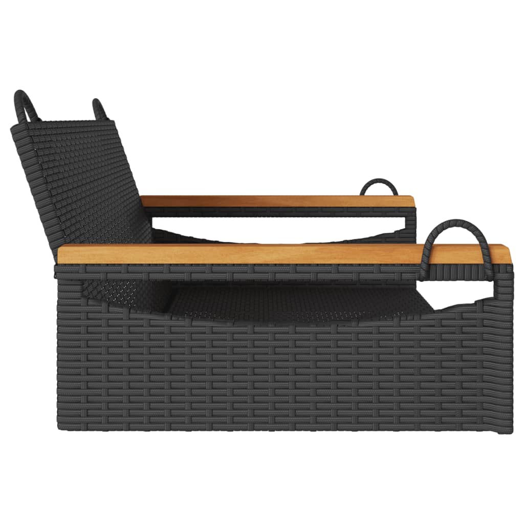 Klupa za ljuljanje crna 109 x 62 x 40 cm od poliratana