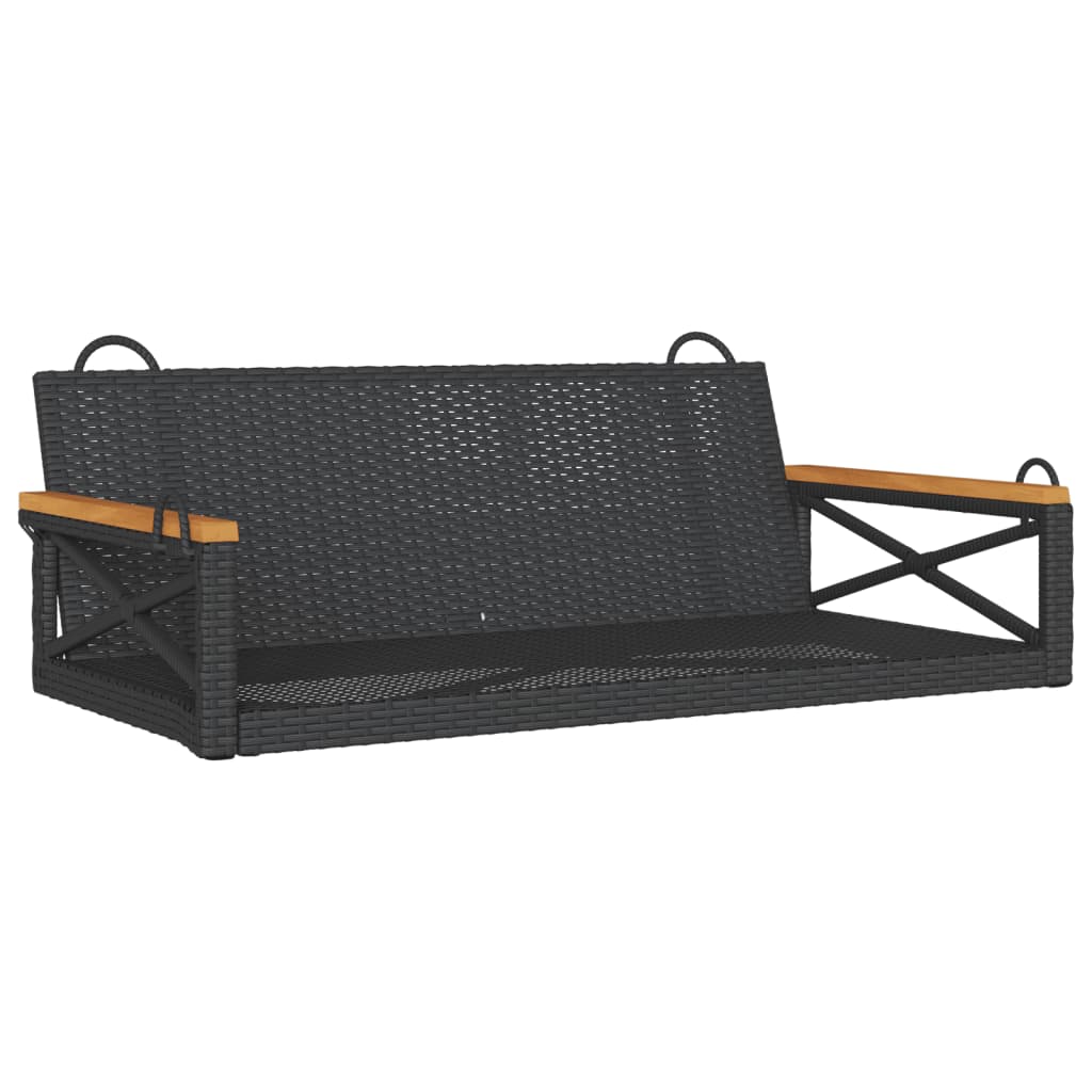 Klupa za ljuljanje crna 109 x 62 x 40 cm od poliratana