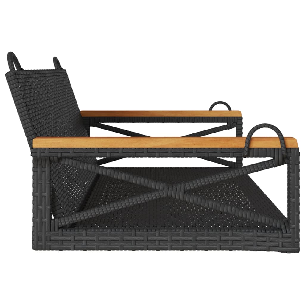Klupa za ljuljanje crna 109 x 62 x 40 cm od poliratana