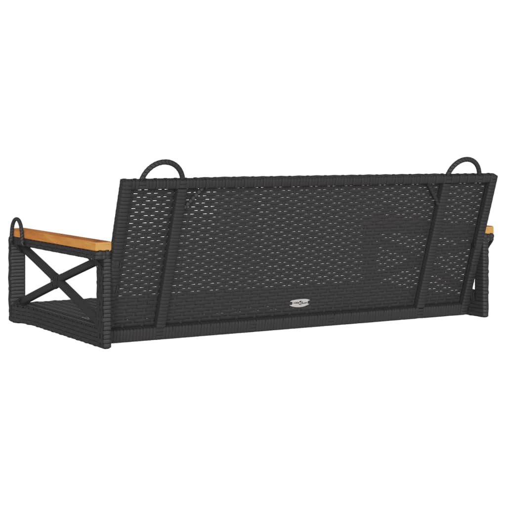 Klupa za ljuljanje crna 109 x 62 x 40 cm od poliratana