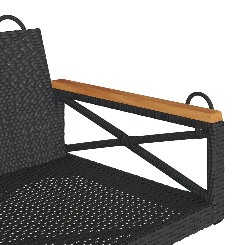 Klupa za ljuljanje crna 109 x 62 x 40 cm od poliratana