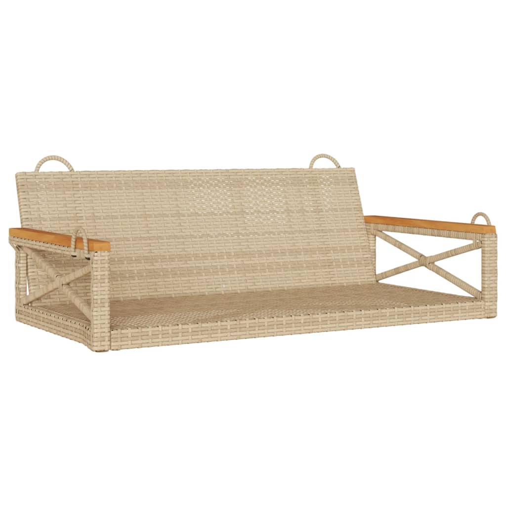 Klupa za ljuljanje bež 109 x 62 x 40 cm od poliratana