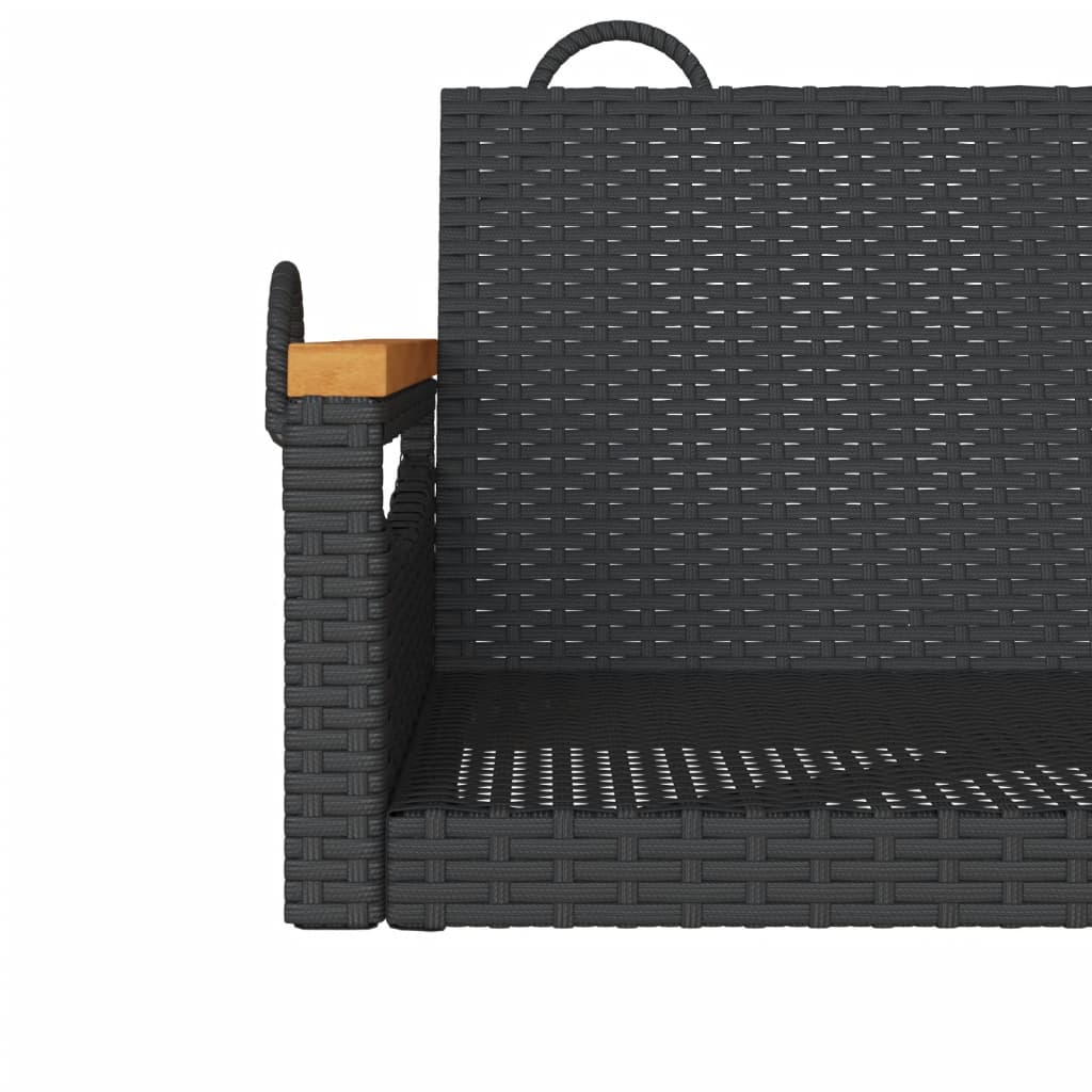 Klupa za ljuljanje crna 63 x 62 x 40 cm od poliratana