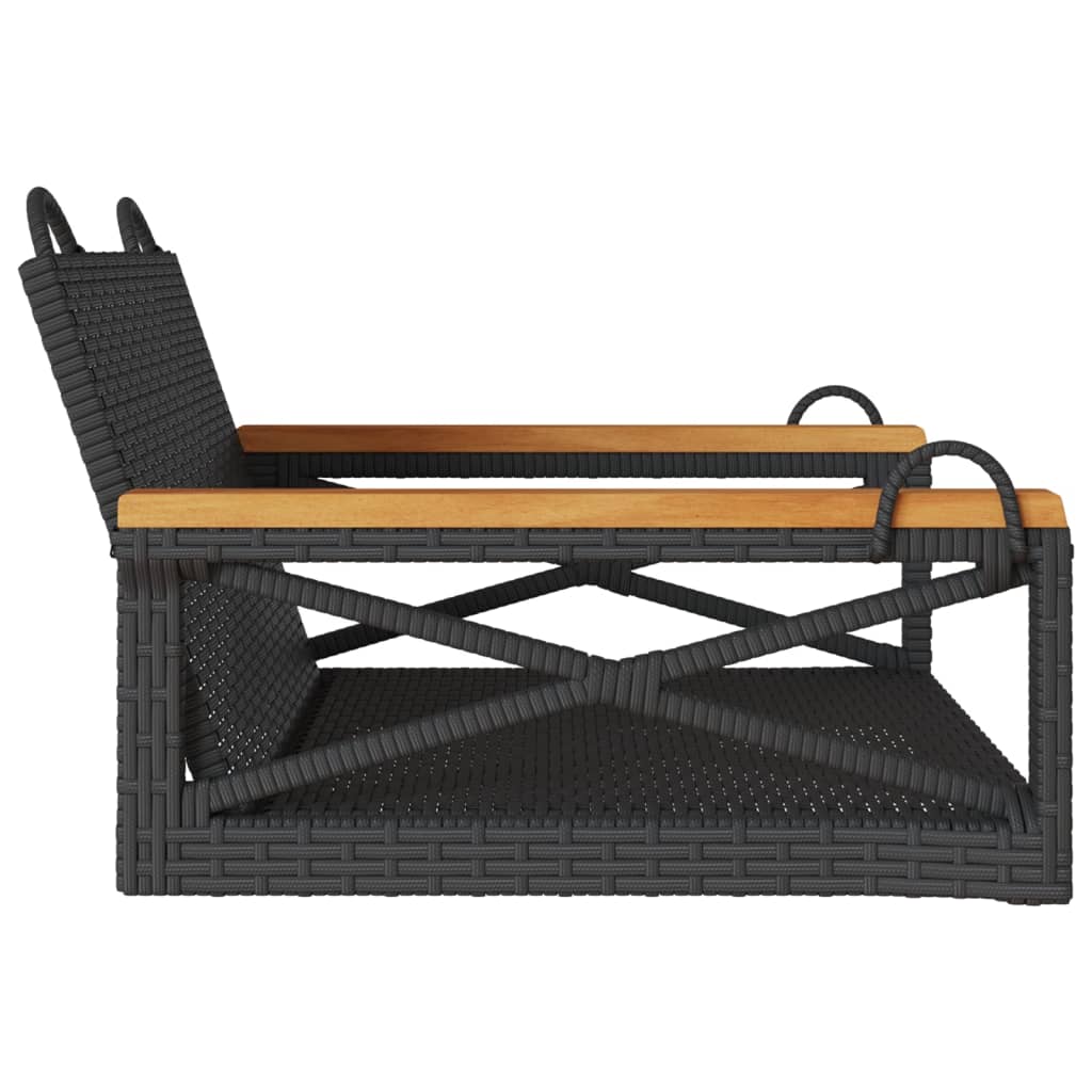 Klupa za ljuljanje crna 63 x 62 x 40 cm od poliratana