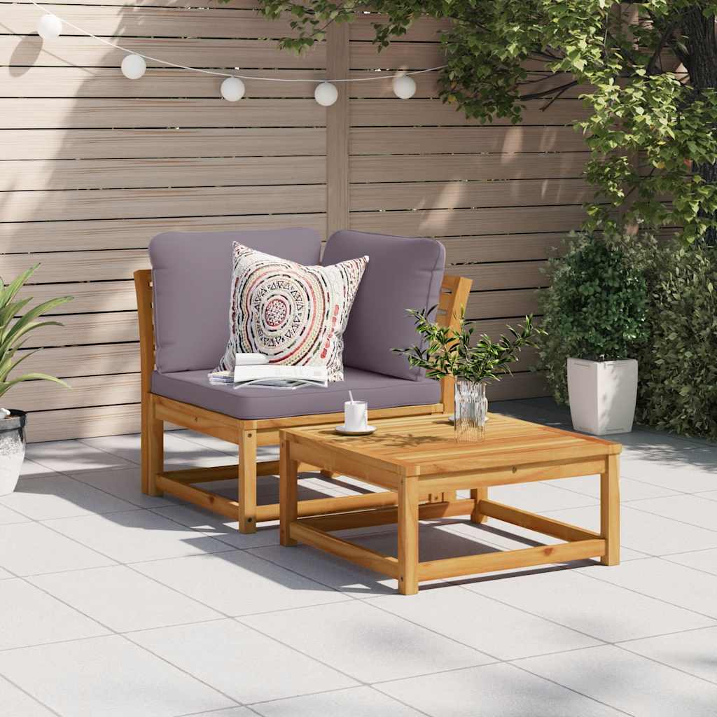 Kutna vrtna sofa s jastucima 73x73x65 cm masivno drvo bagrema