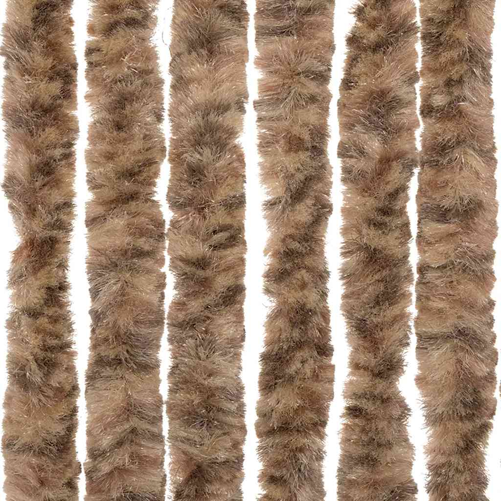 Zastor protiv muha bež-tamnosmeđi 56x185 cm od šenila