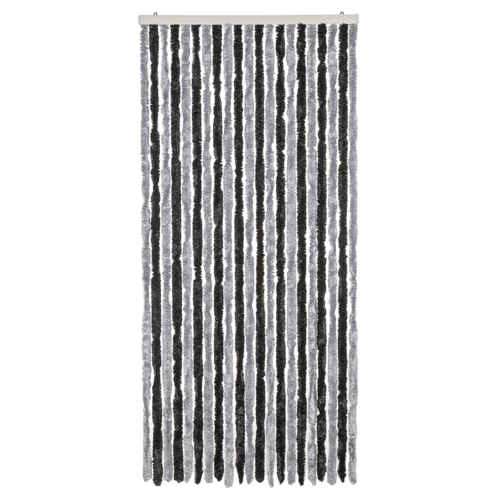 Zastor protiv muha sivo-crni 90 x 220 cm od šenila