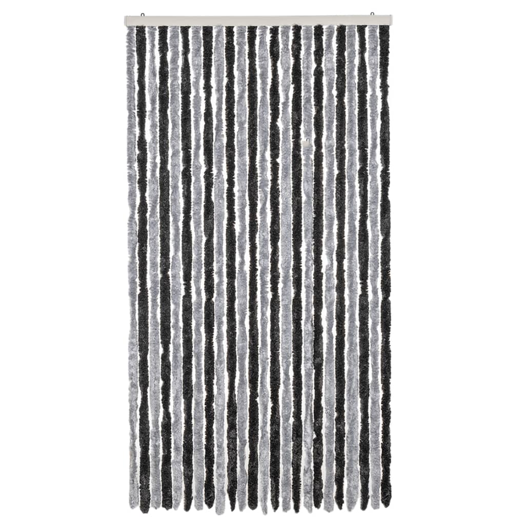 Zastor protiv muha sivo-crni 100 x 200 cm od šenila