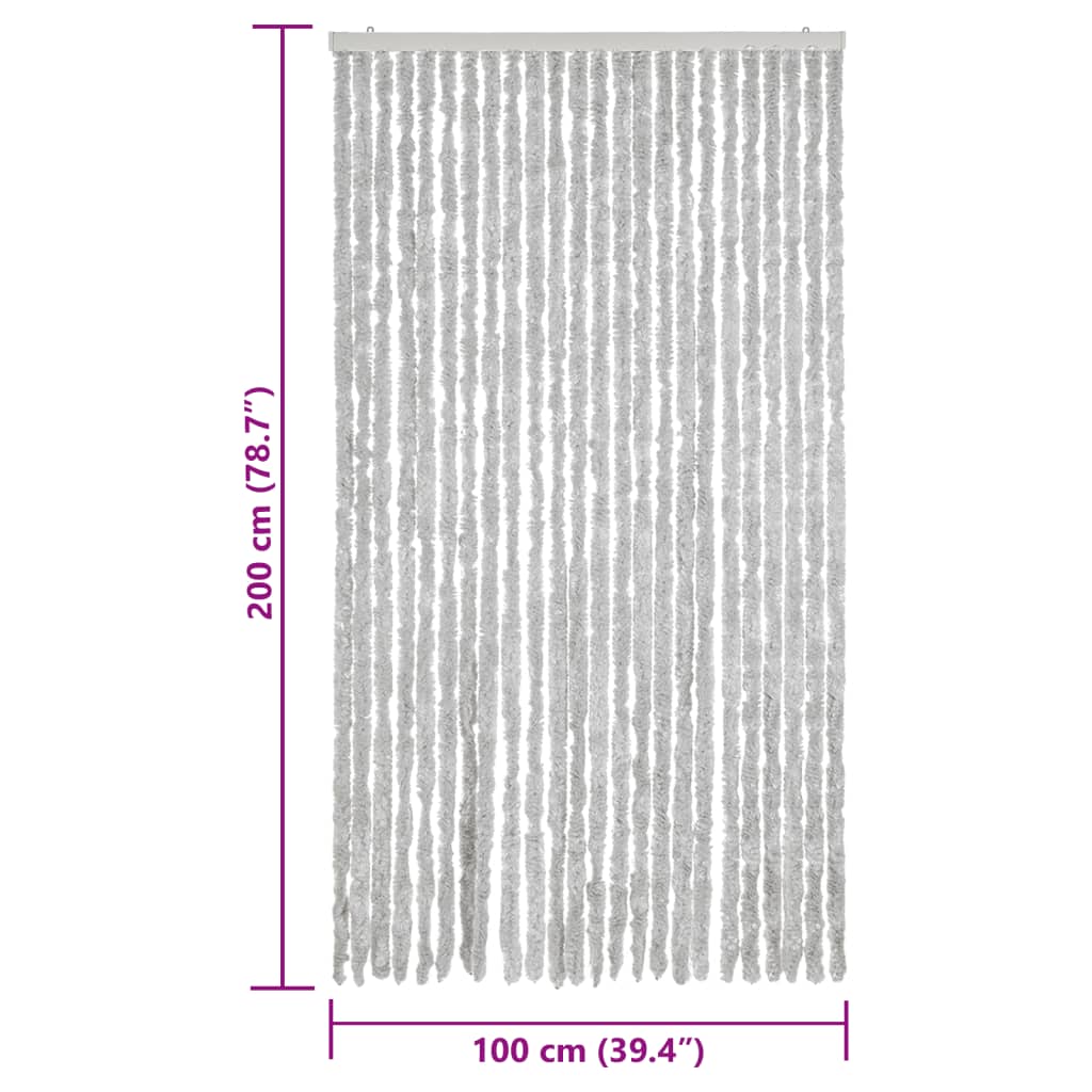 Zastor protiv muha sivi 100 x 200 cm od šenila
