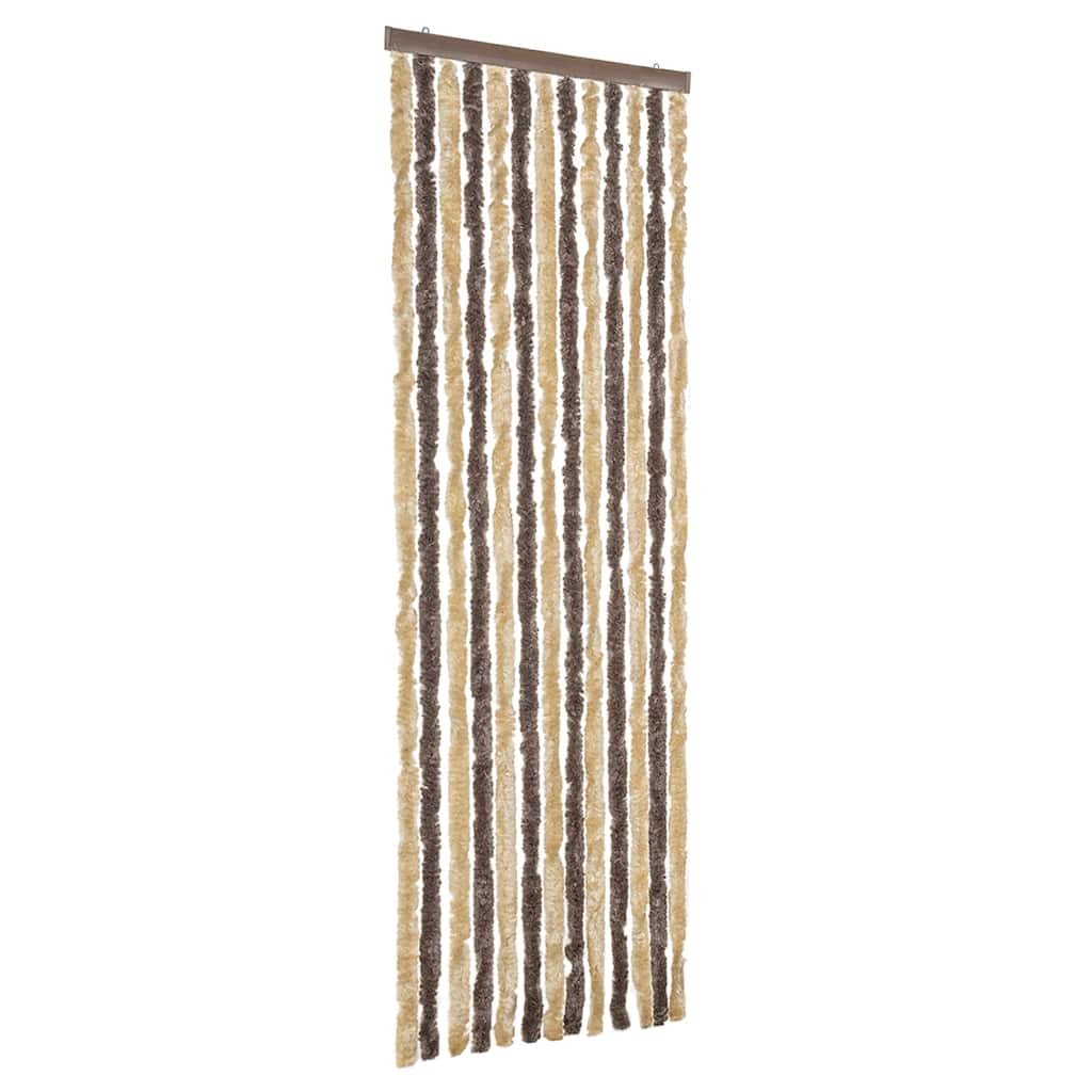 Zastor protiv muha tamnosmeđi i bež 56x185 cm od šenila