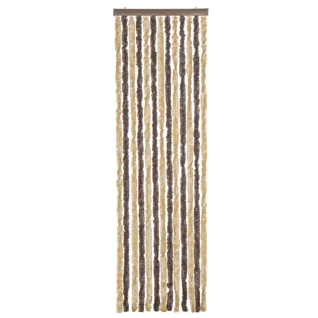 Zastor protiv muha tamnosmeđi i bež 56x200 cm od šenila