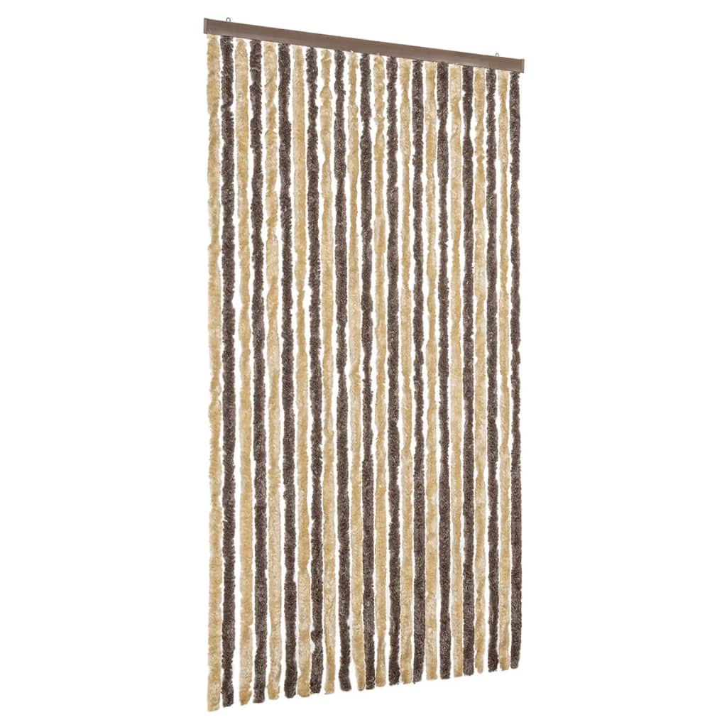 Zastor protiv muha tamnosmeđi i bež 100 x 230 cm od šenila