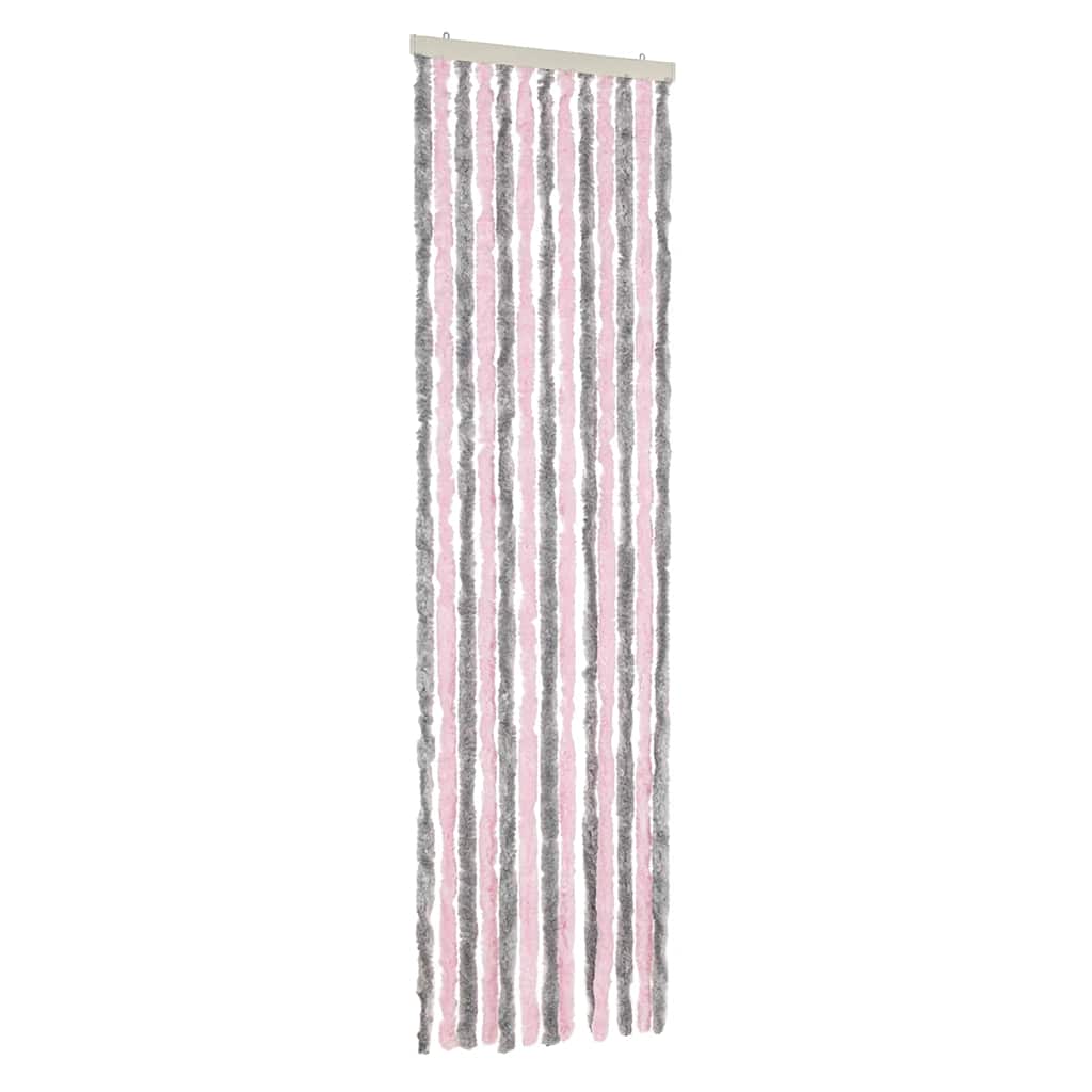 Zastor protiv muha srebrnosivi i ružičasti 56x200 cm šenil
