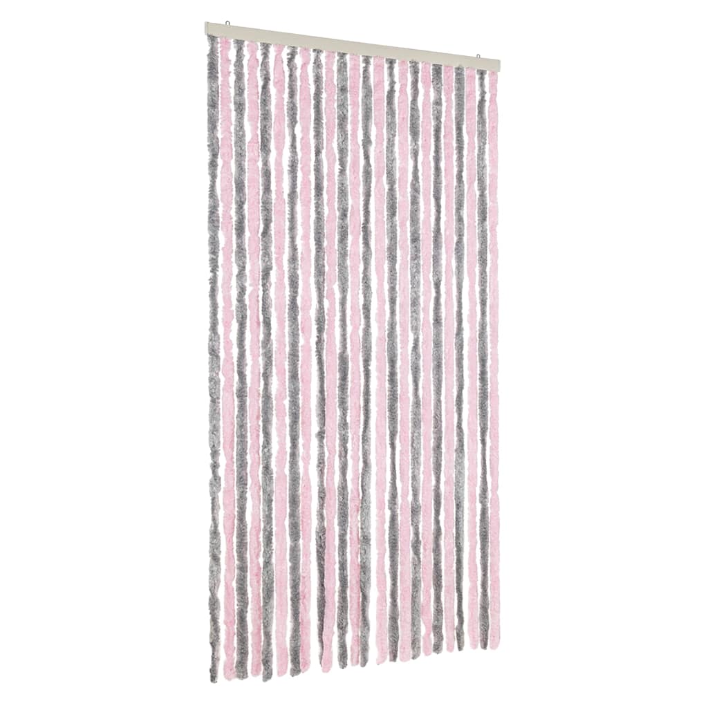 Zastor protiv muha srebrnosivi i ružičasti 100 x 230 cm šenil