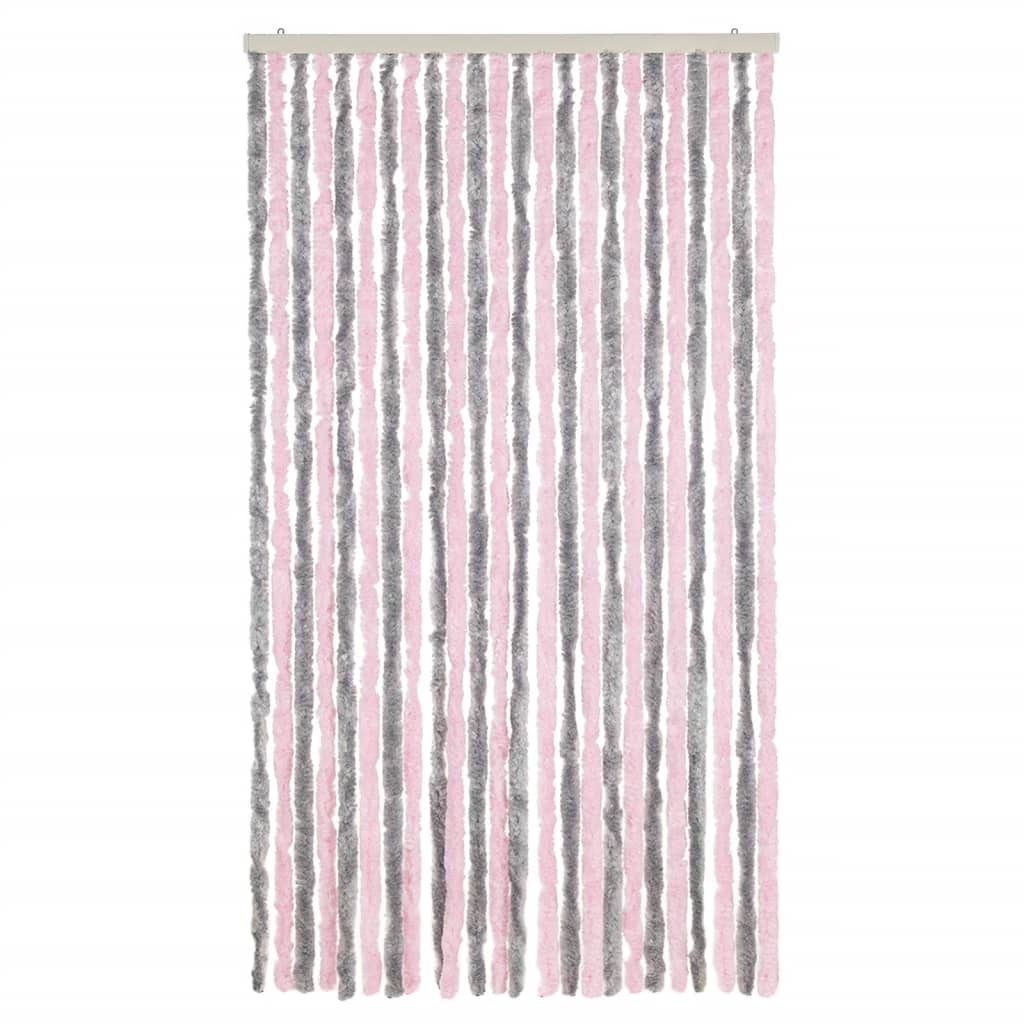 Zastor protiv muha srebrnosivi i ružičasti 100 x 230 cm šenil
