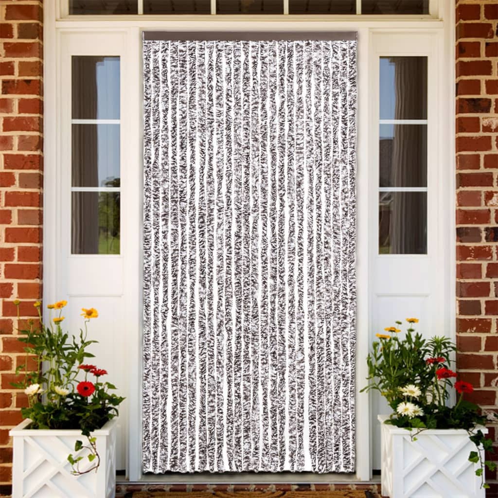 Zastor protiv muha smeđa i bež 100 x 230 cm od šenila