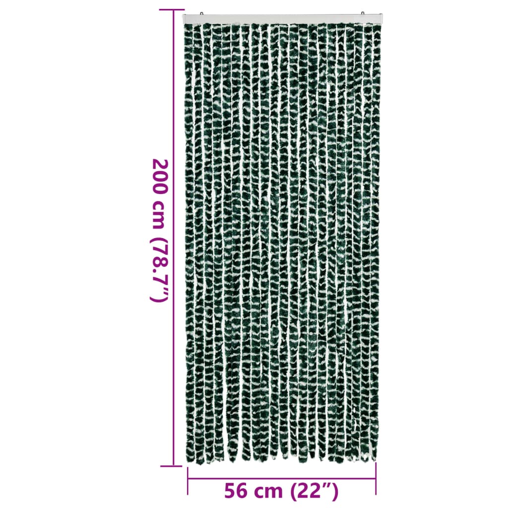 Zastor protiv muha zelena i bijela 90 x 200 cm od šenila