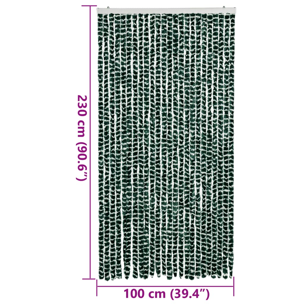 Zastor protiv muha zelena i bijela 100 x 230 cm od šenila