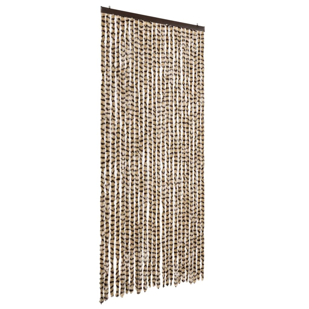 Zastor protiv muha bež i smeđa 100 x 200 cm od šenila