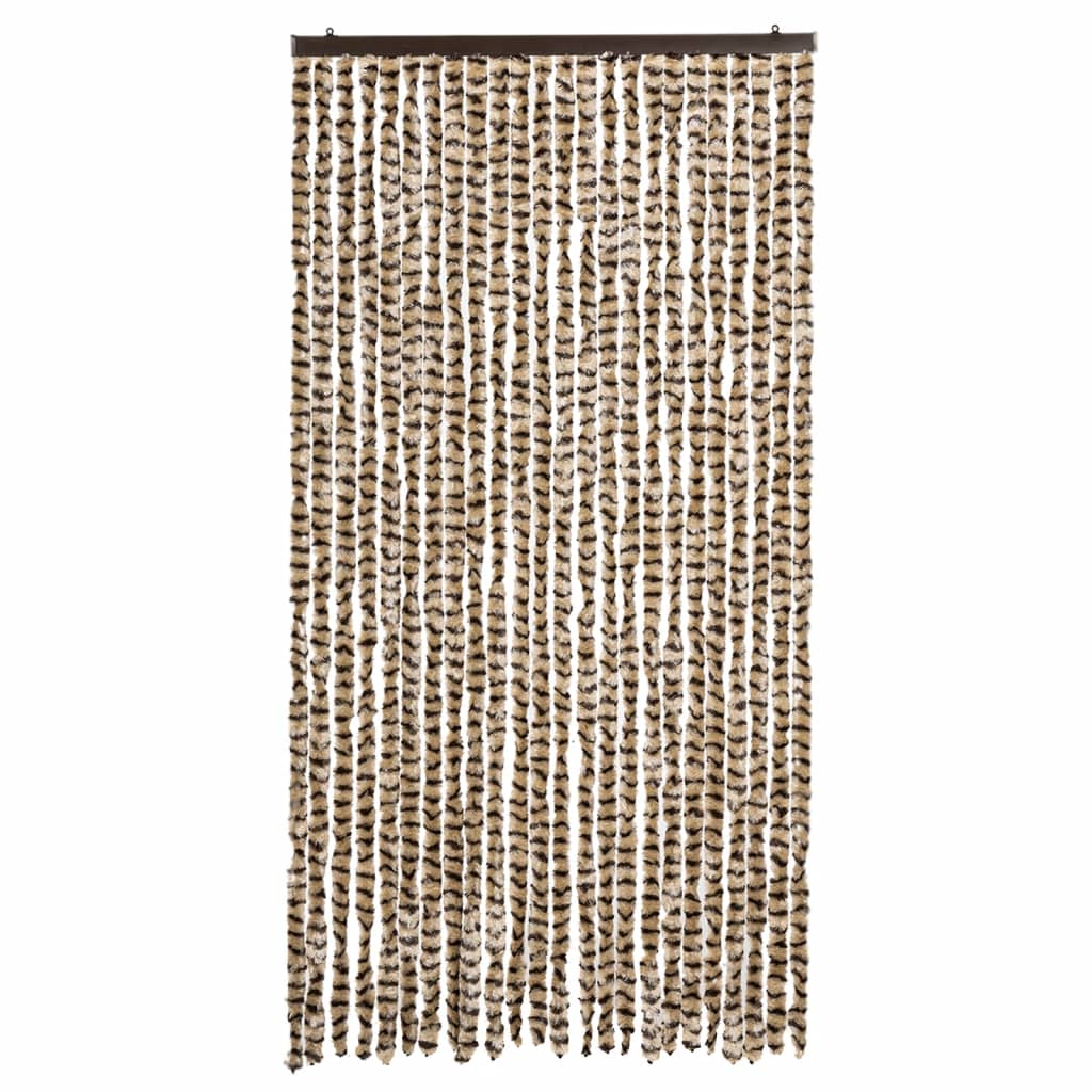 Zastor protiv muha bež i smeđa 100 x 200 cm od šenila