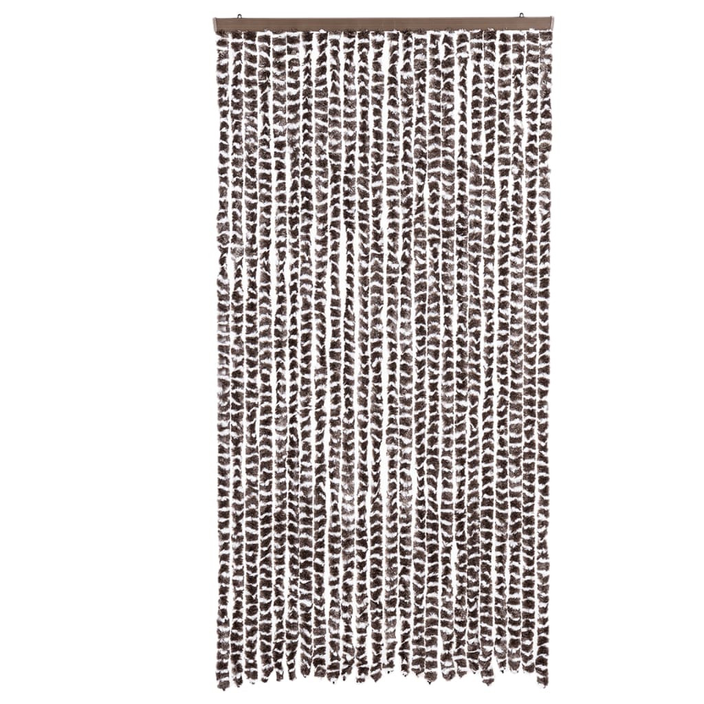 Zastor protiv muha smeđa i bijela 100 x 230 cm od šenila