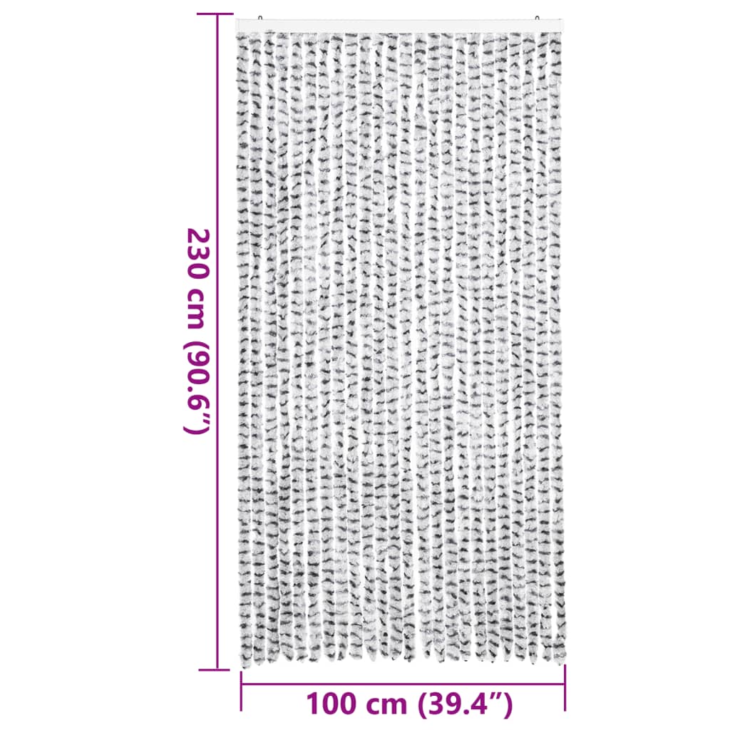Zastor protiv muha svjetlosivi i tamnosivi 100x230 cm od šenila