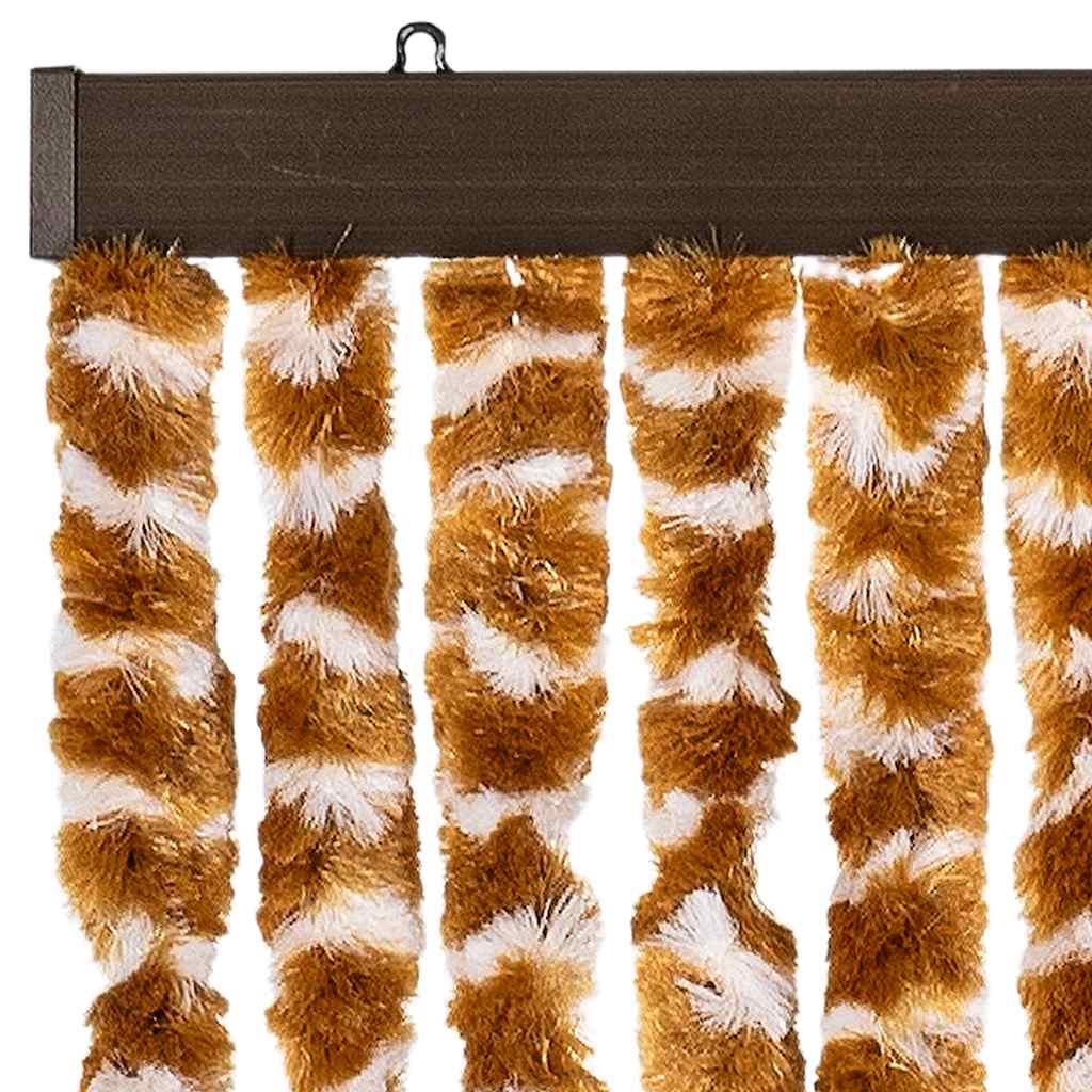 Zastor protiv muha oker-bijeli 56 x 200 cm šenil