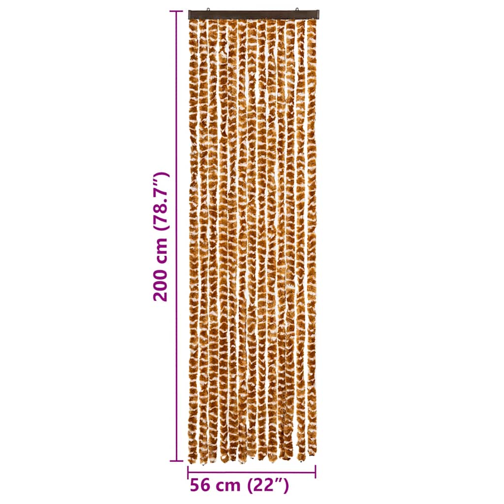 Zastor protiv muha oker-bijeli 56 x 200 cm šenil