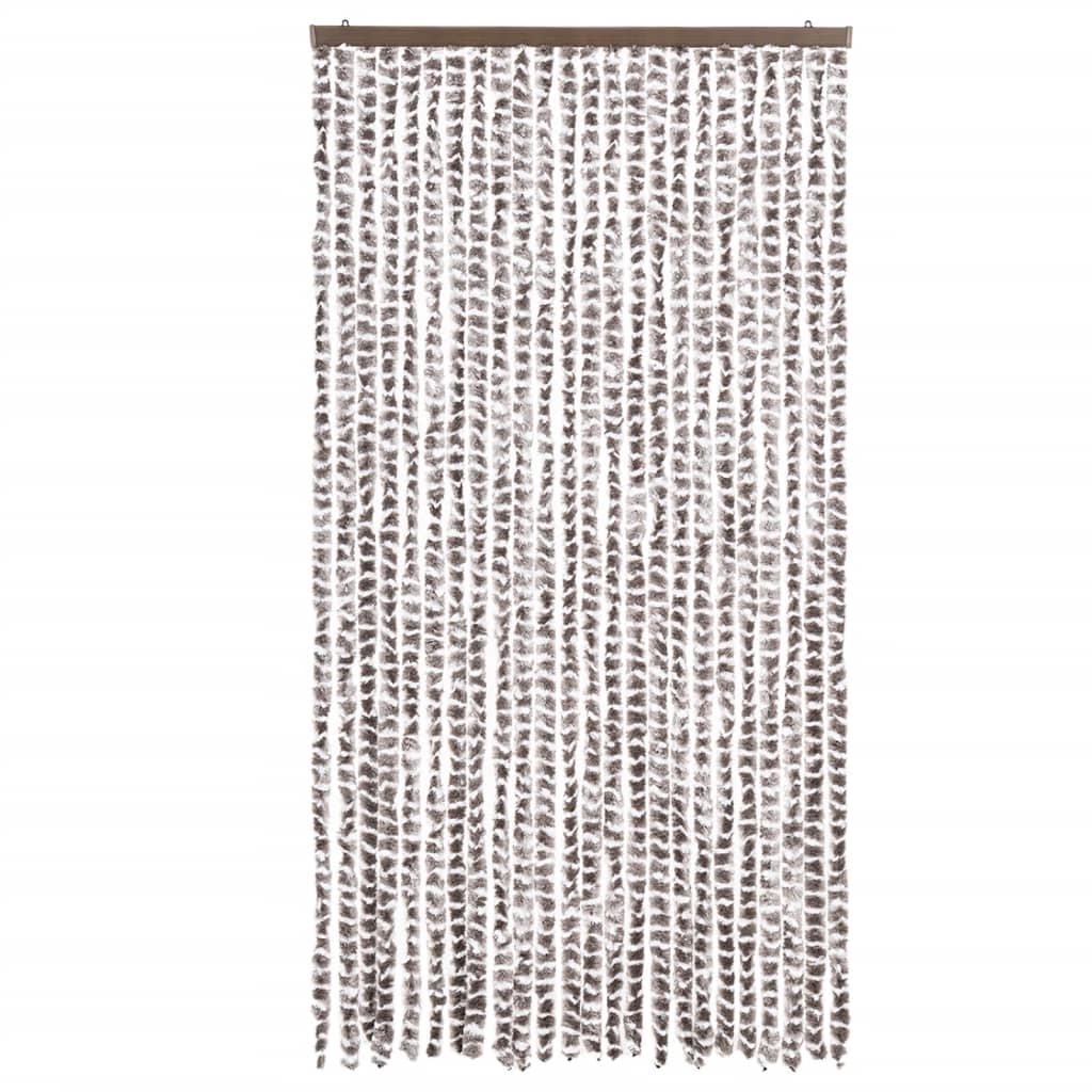 Zastor protiv muha Smeđesiva i bijeli 100 x 200 cm od šenila