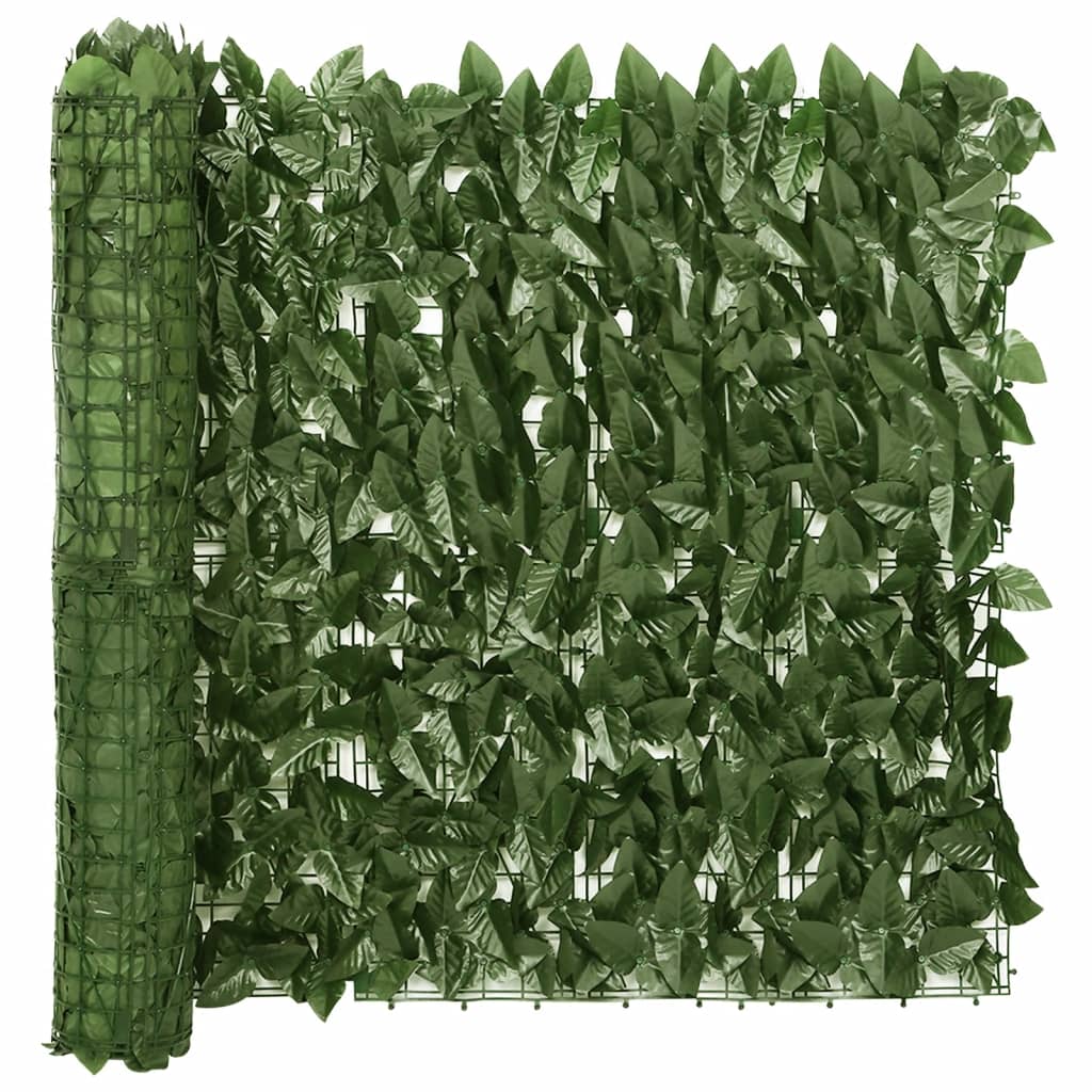 Balkonski zaslon za privatnost s tamnozelenim lišćem 600x75 cm
