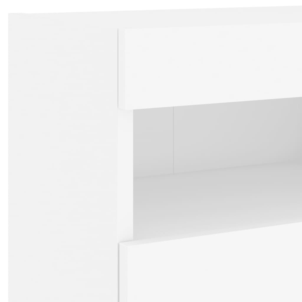 7-dijelni set zidnih TV ormarića s LED svjetlima bijeli